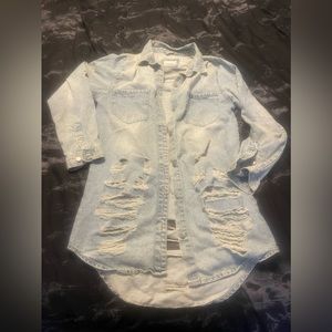 Distressed Blue Jean Jacket